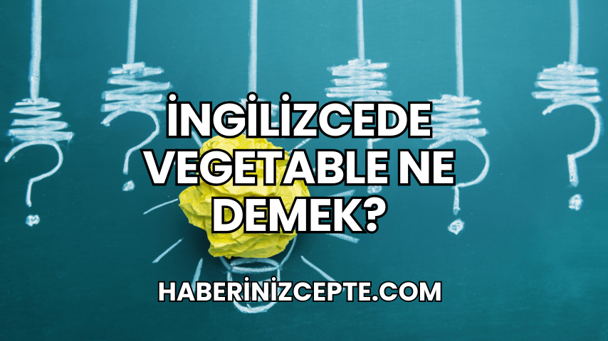 İngilizcede Vegetable Ne Demek?