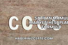 Satılan Mamül Maliyeti Hesaplama Formülü